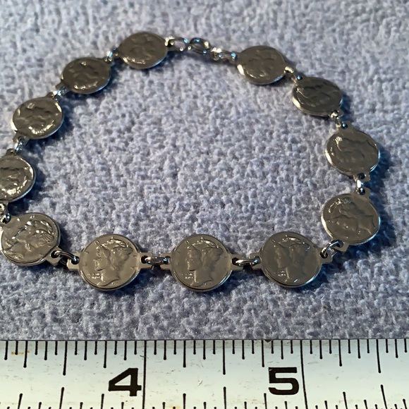 Silver Towne (dime) bracelet. - Picture 7 of 7